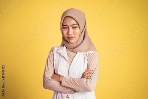 muslim woman feeling uncertain about her life choice