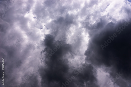 Dramatic dark cloudscape. Dark storm clouds as background