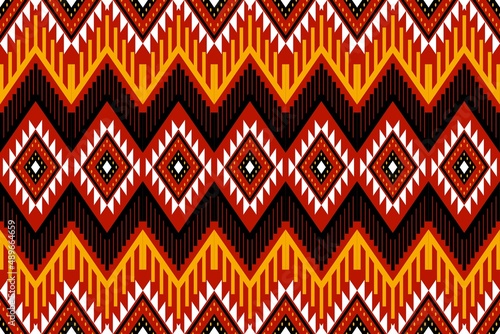 Geometric ethnic oriental seamless pattern traditional Design for background,carpet,wallpaper.clothing,wrapping,Batik fabric,Vector illustration.embroidery style - Sadu, sadou, sadow or sado