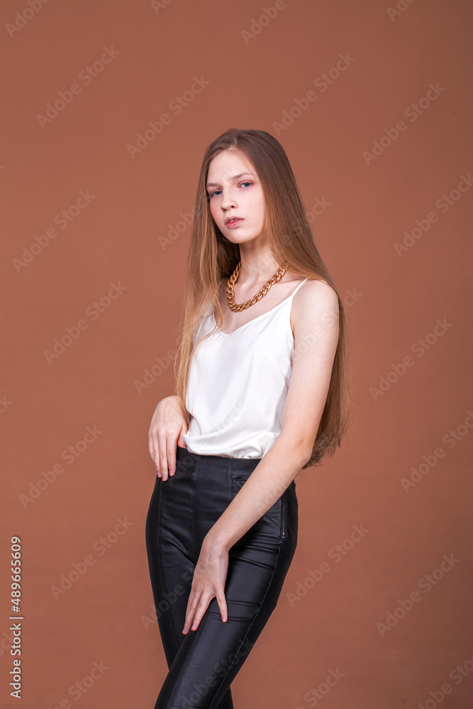 Fashion portrait of a young beautiful blonde girl Fashion portrait of a young beautiful blonde girl