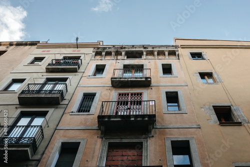 House front, architecture in Barcelona, Spain