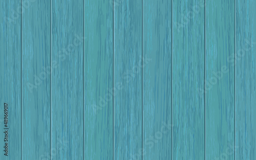 Blue wooden plank fence texture. Vector background