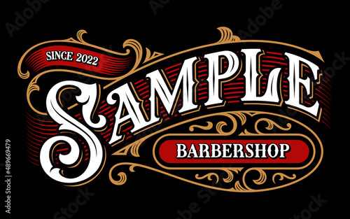 Vintage lettering template for barbershop
