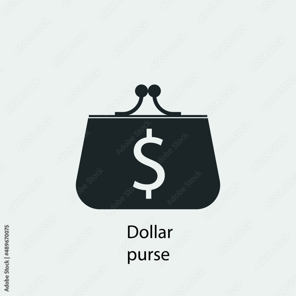 Dollar purse vector icon illustration sign Dollar purse vector icon illustration sign