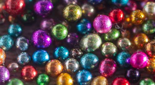 Multicolored beads as an abstract background.