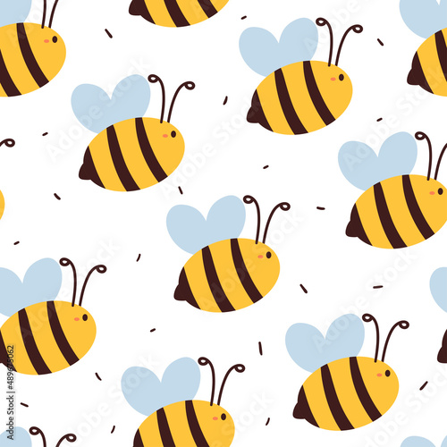 seamless pattern hand drawing cartoon of bee. for kids wallpaper, fabric print, textile, gift wrapping paper