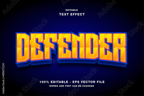Defender 3D Esport Style Editable Text Effect