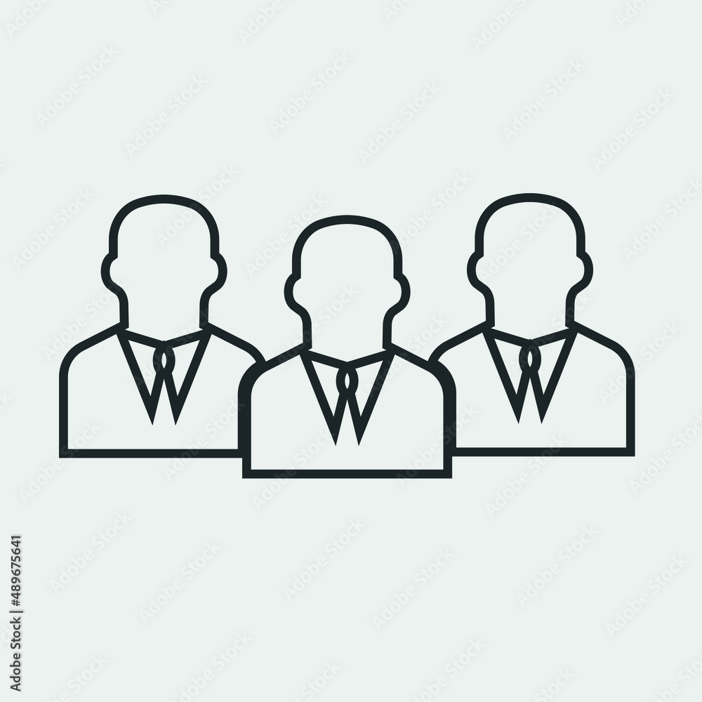 Businessmen in suits vector icon illustration sign Businessmen in suits vector icon illustration sign