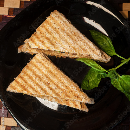 Served sandwich at a restaurant