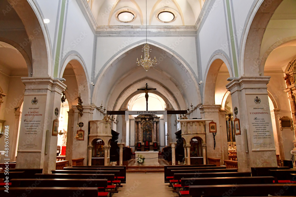 Hvar, Croatia- september 3 2021 :  Saint Etienne cathedral