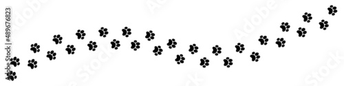 nvis23 NewVectorIllustrationSign nvis - paw vector foot trail print of cat - track banner . animal tracks background . transparent sign . 4to1 . AI 10 / EPS 10 . g11256
