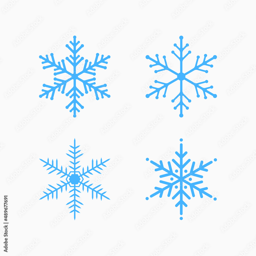 Set of Snowflakes icon vector. Winter sign symbol design. Christmas design Set of Snowflakes icon vector. Winter sign symbol design. Christmas design