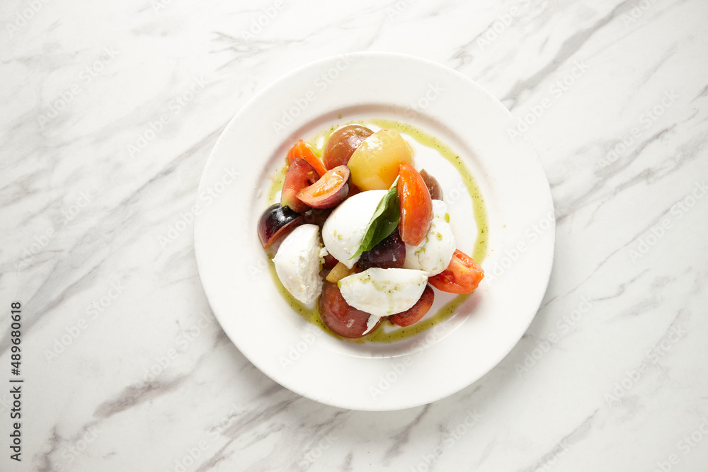 Mediterranean salad on plate Mediterranean salad on plate