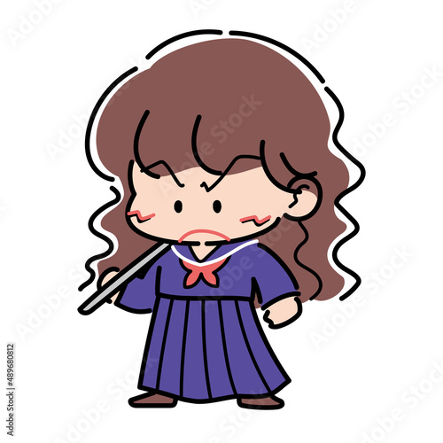 平成レトロなヤンキー女番長のファンシーイラスト