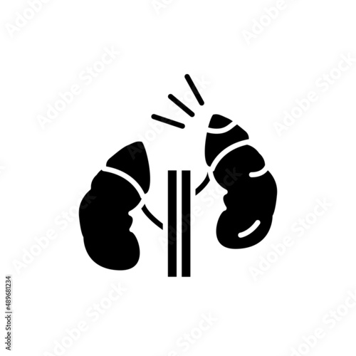 Cushing cortisol syndrome line icon. Isolated vector element.