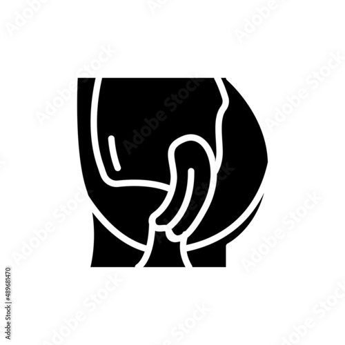 Organ prolapse line icon. Isolated vector element.