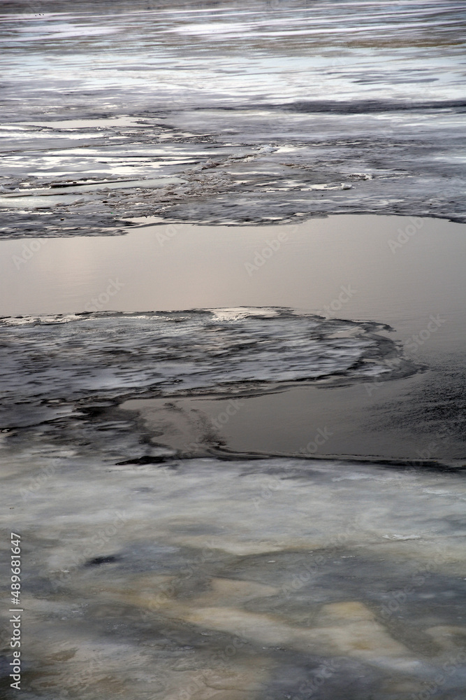 View of the frozen Volga river, Russia