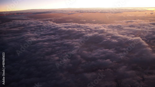 Sea of       clouds from an airplane