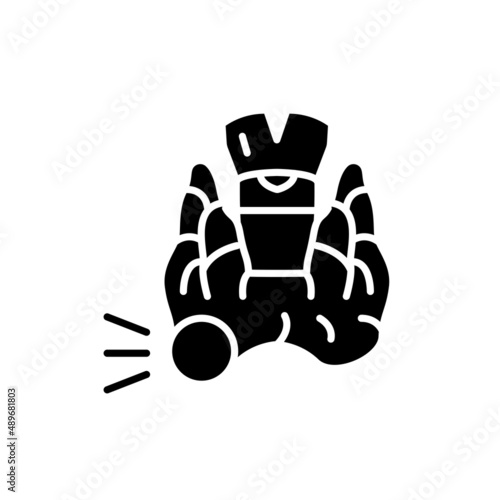 Thyroid cancer line icon. Isolated vector element.