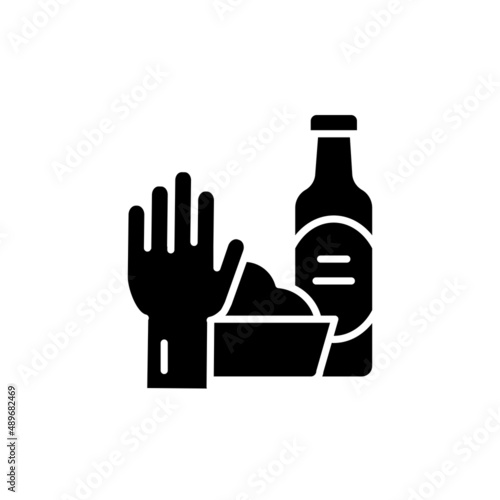 Refusal eat line icon. Isolated vector element.