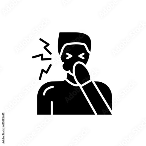 Nausea line icon. Isolated vector element.