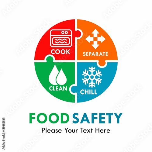 Food safety in the freezer information logo template illustration