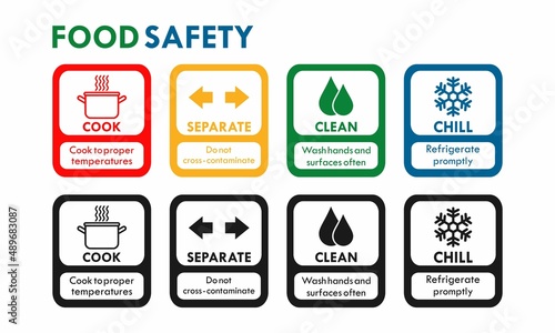 Food safety in the freezer information logo template illustration