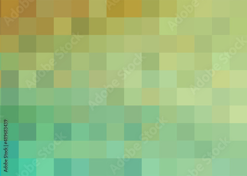 Background from green and yellow colors squares. Geometric texture. A backing of mosaic squares, space for your design or text. Vector illustration