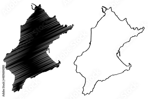 Avsa, Turkeli or Aphousia island (Republic of Turkey, Sea of Marmara) map vector illustration, scribble sketch Avşa, Türkeli or Avşa Adasi map photo