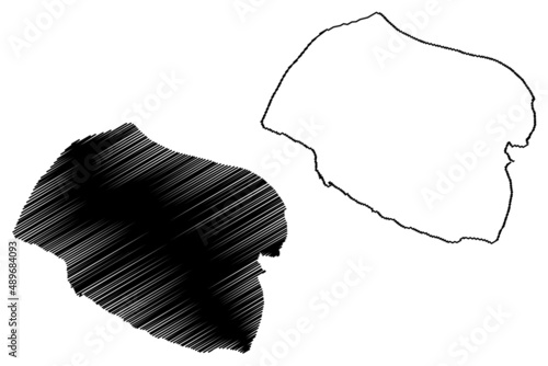 Ayon island (Russia, Russian Federation, Chukotka) map vector illustration, scribble sketch Ayon map