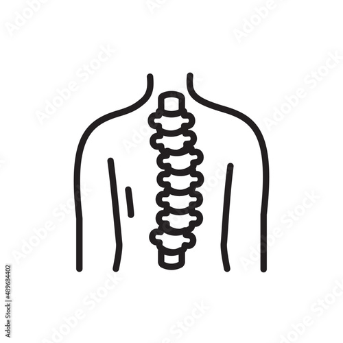 Scoliosis line icon. Isolated vector element.