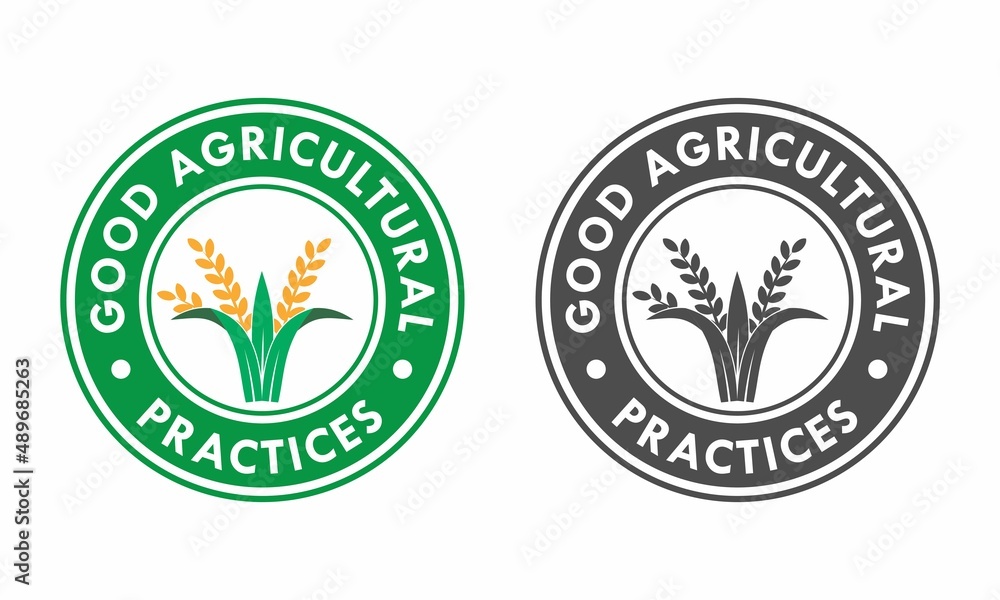 Obraz premium Good agricultural practices badge logo template illustration. suiatble for nature, package, label etc