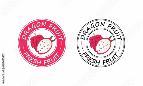 Dragon fruit logo template illustration