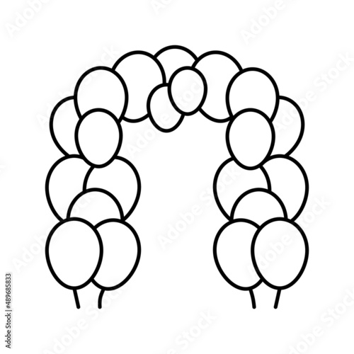 balloon arch and column line icon vector illustration