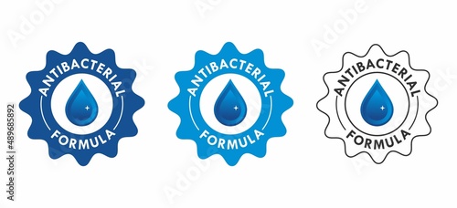 Antibacterial formula logo template illustration