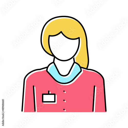 nurse homecare service color icon vector illustration