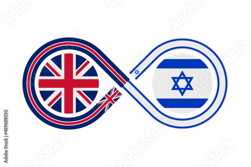 unity concept. english and hebrew language translation icon. vector illustration isolated on white background