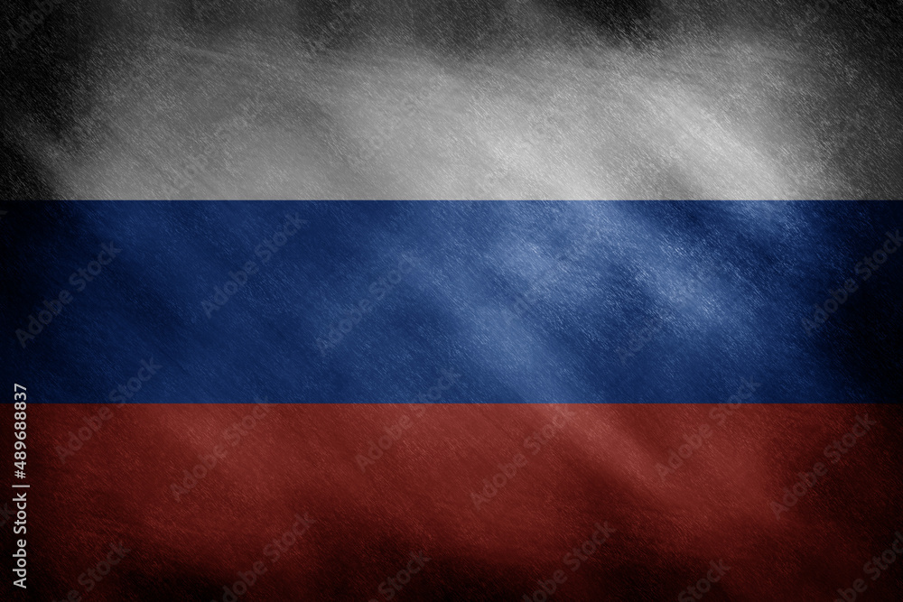 The Russian flag on a blackboard background The Russian flag on a blackboard background