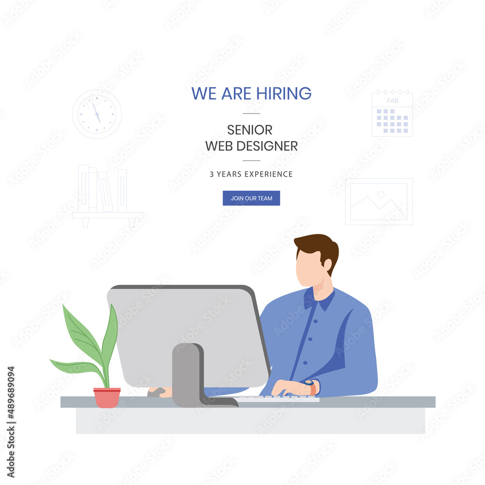 we are hiring and Job vacancy background illustration