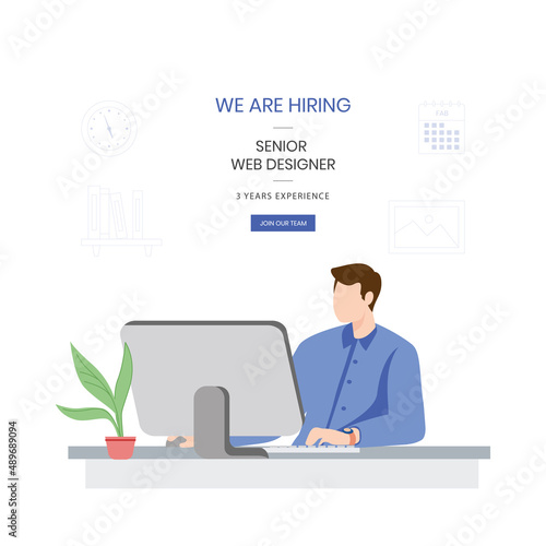 we are hiring and Job vacancy background illustration