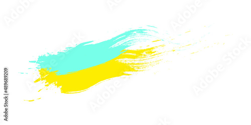 Patriotic of Ukraine flag in brush stroke effect. Vector isolated on white background.