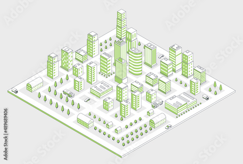 Isometric city concept