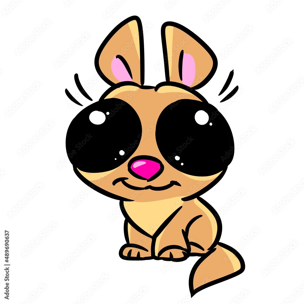 small dog animal big eyes illustration cartoon character