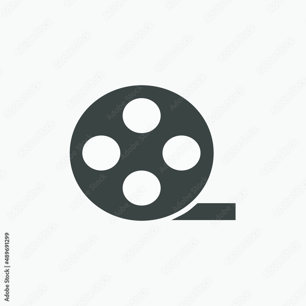 film reel, cinema, movie icon vector isolated