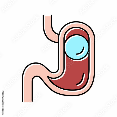 bloating bariatric color icon vector illustration