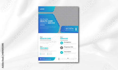 Healthcare flyer design template | Medical business promotional flyer or brochure cover design template | Trendy medical banners and posters.
