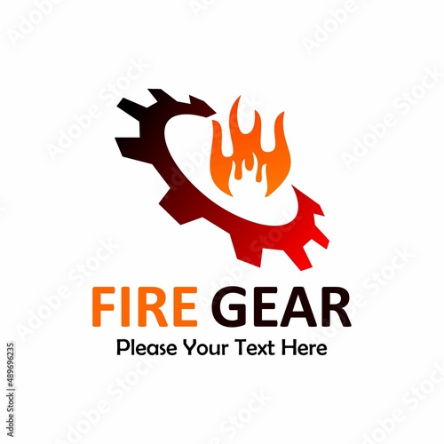 Fire gear logo template illustration