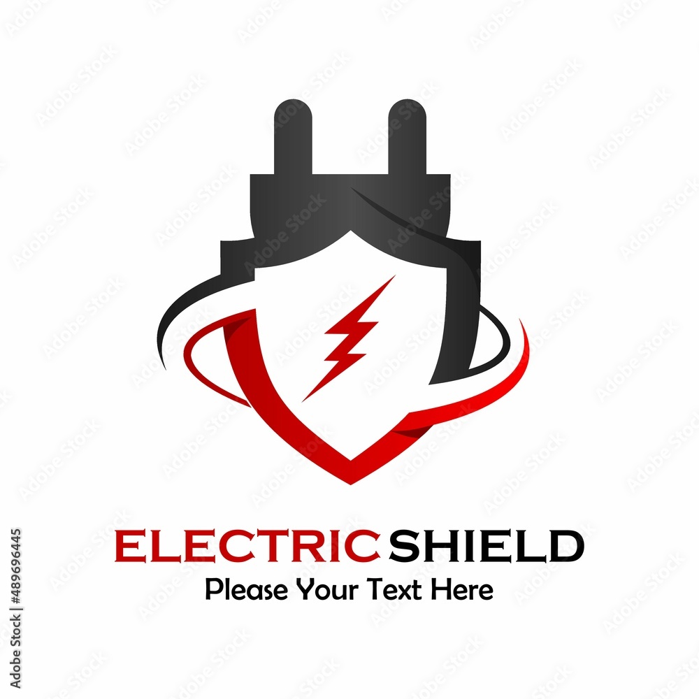 Electric shield logo template illustration Electric shield logo template illustration