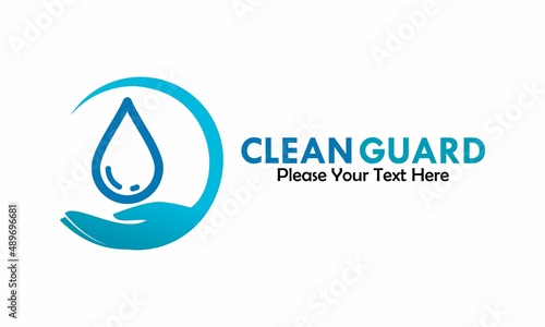 Clean guard logo template illustration