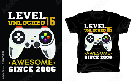 Birthday Boy Time to Level Up Video Game Birthday Gift Boys T-Shirt.